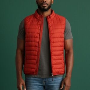 ZELOS Tomato Red Lightweight Quilted Packable Vest Large